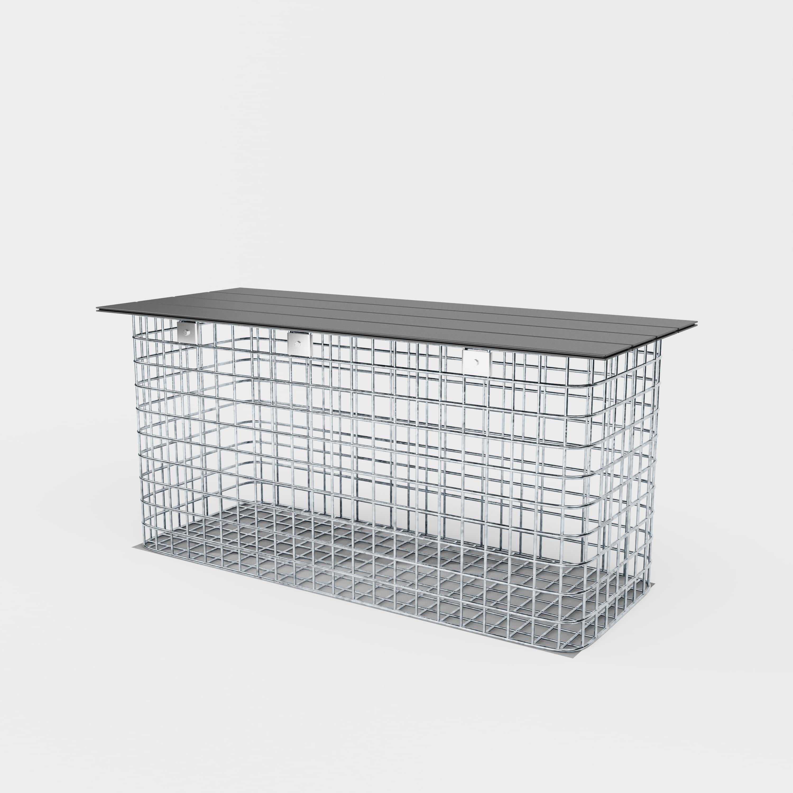 Havebænk 102 x 50 x 42 cm MW 5 x 5 cm varmgalvaniseret, med genbrugsdæksel i antracit