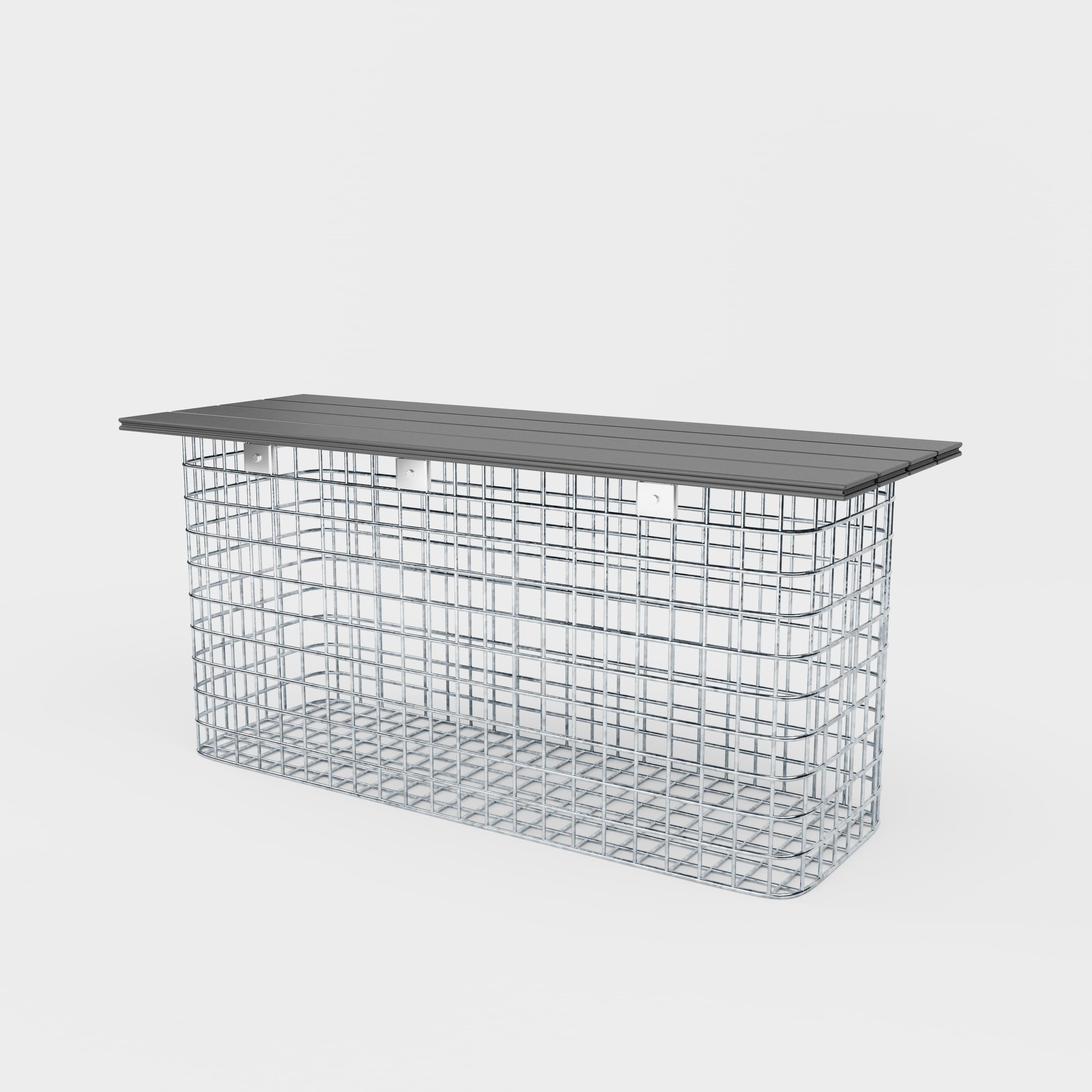 Banco de jardim 102 x 50 x 32 cm MW 5 x 5 cm galvanizado a quente, com capa reciclada em antracite