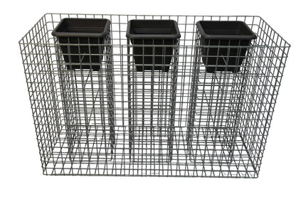 Blomstersøjle, sæt med 3, højde 82 cm, grundflade 127 x 52 cm, størrelse 5 x 5 cm, varmgalvaniseret inkl. potte