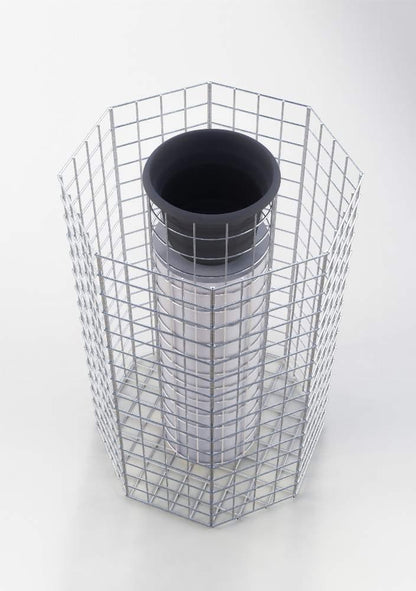 Achthoekige bloemenzuil Hoogte 62 cm MW 5 x 5 cm, thermisch verzinkt incl. pot