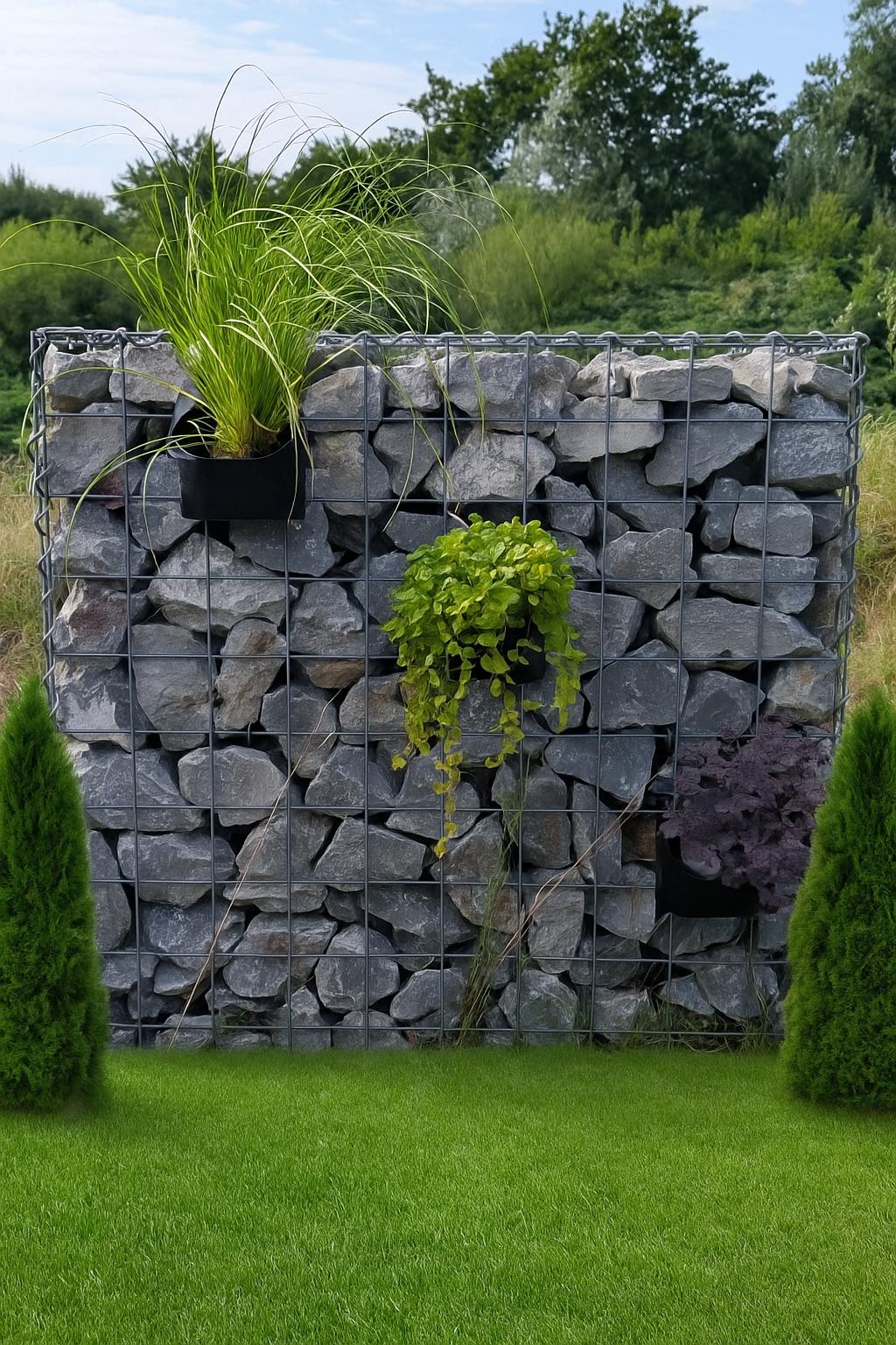 Gabion hängande kruka för blommor och växter 15 cm x 15 cm x 15 cm (L x H x D)