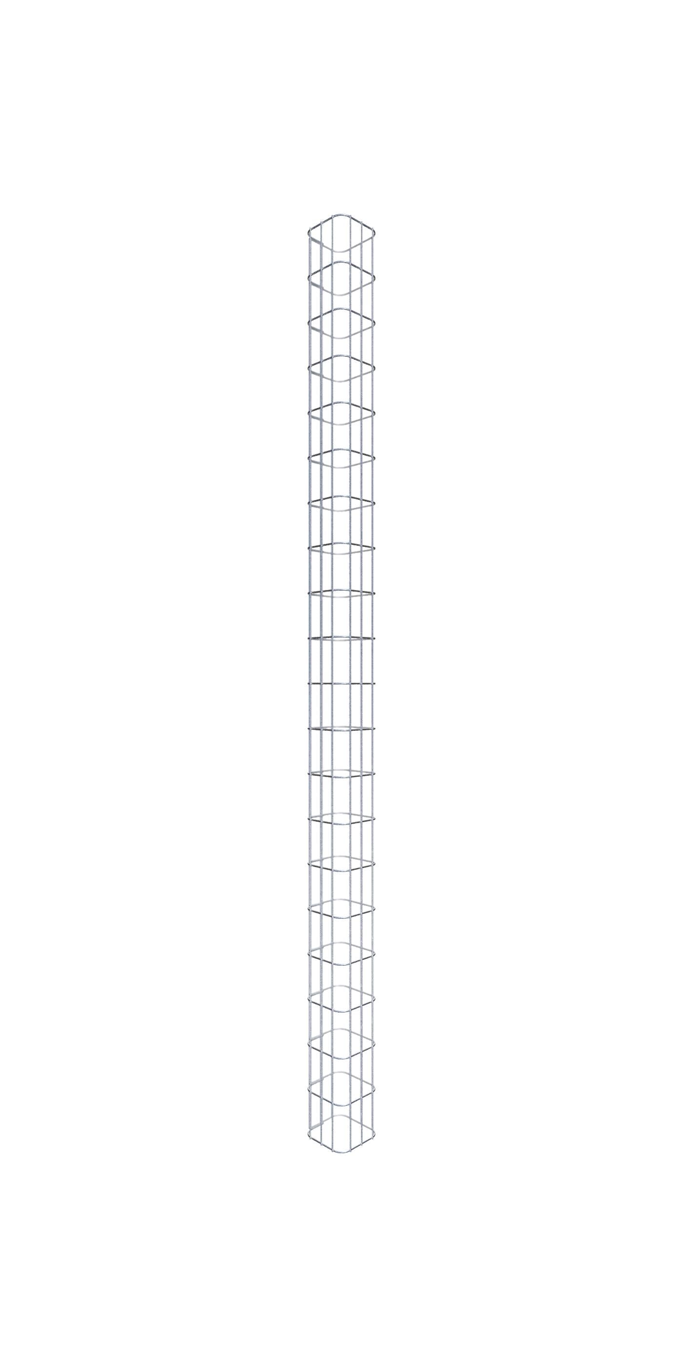 Coluna de gabião quadrada galvanizada a quente, 17 cm x 17 cm, 200 cm de altura, malha 5 cm x 10 cm