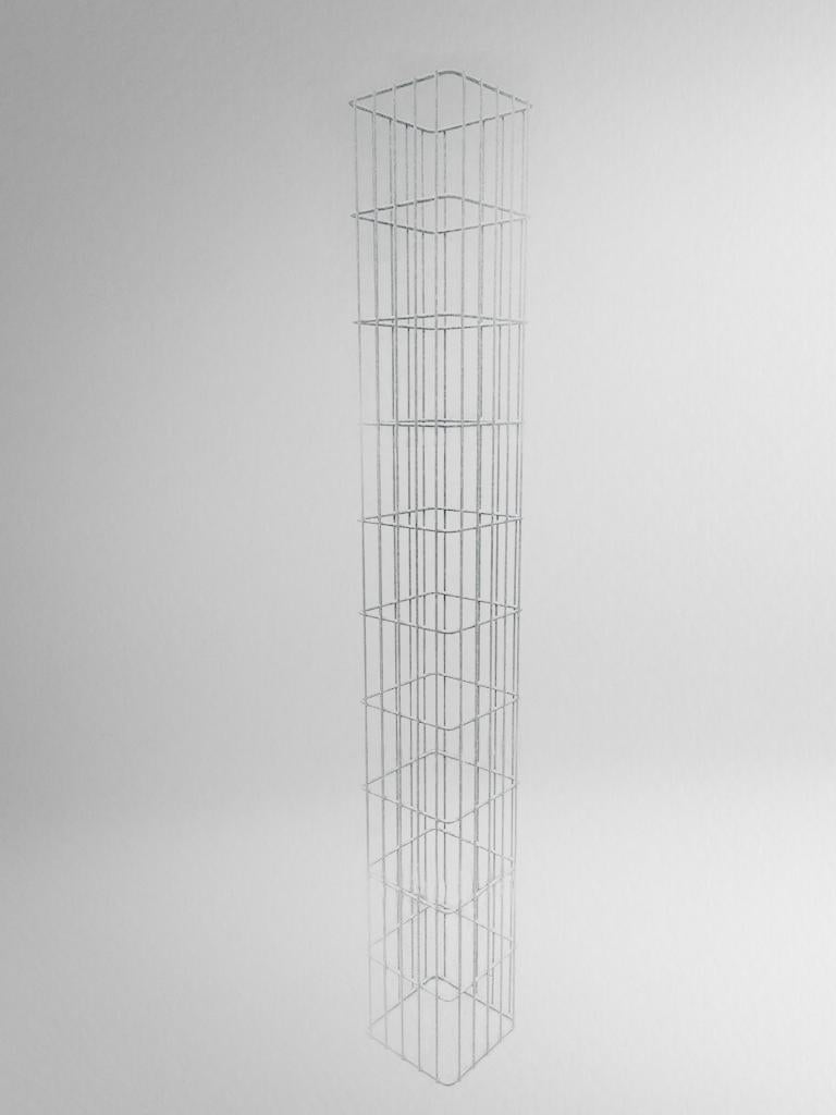 Colonne de gabion carrée galvanisée à chaud, 27 cm x 27 cm, 200 cm de hauteur, MW 5 cm x 20 cm