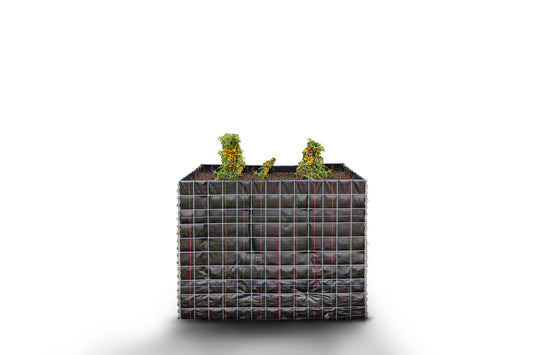 Rechthoekig verhoogd bed zonder stenen - Lengte: 130 cm - Hoogte: 100 cm - Diepte: 60 cm - Maaswijdte: 10 x 10 cm