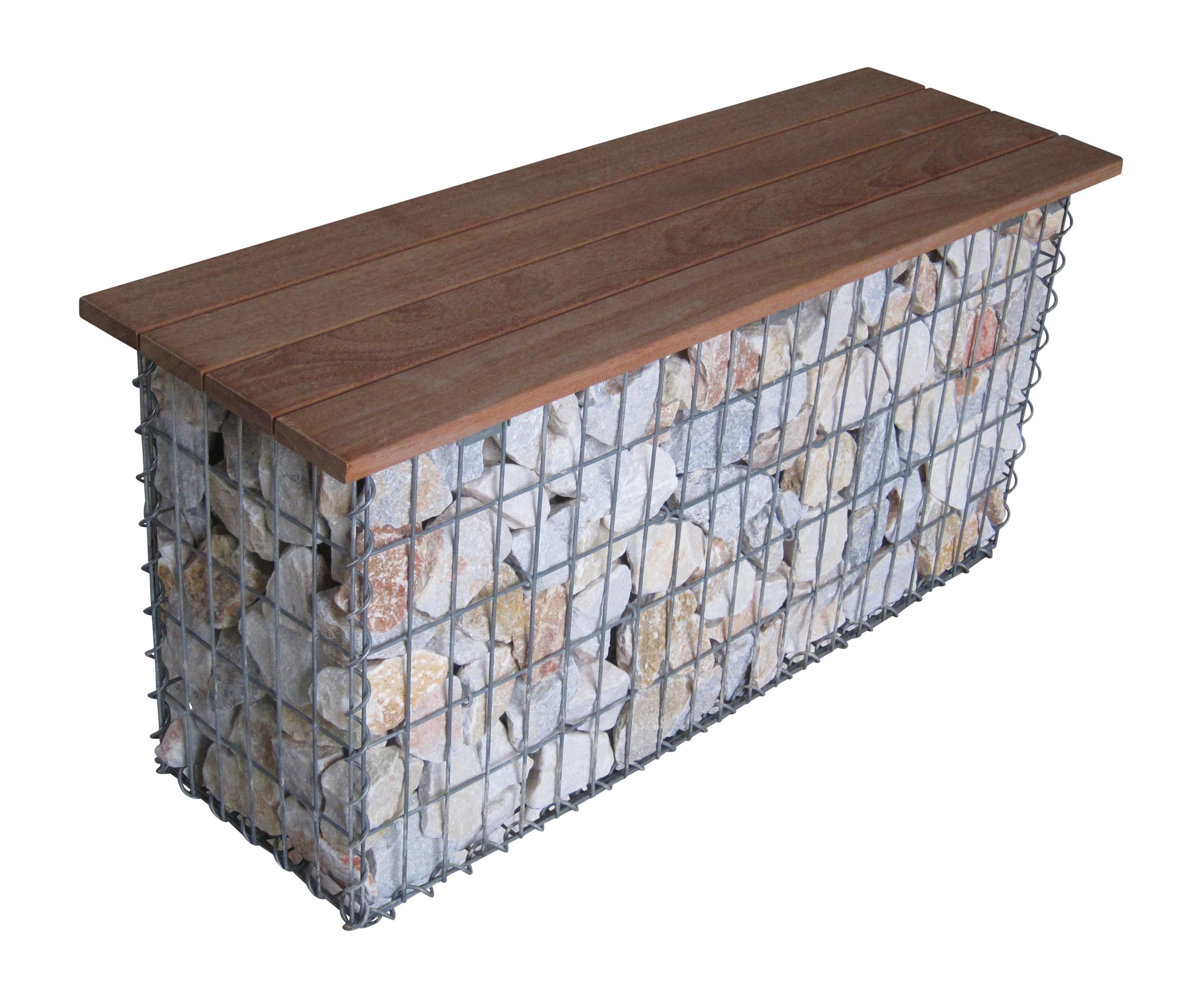 Trädgårdsbänk med spiralformad gabion CUMARU MW 5 x 10 cm 105 x 50 x 40 cm