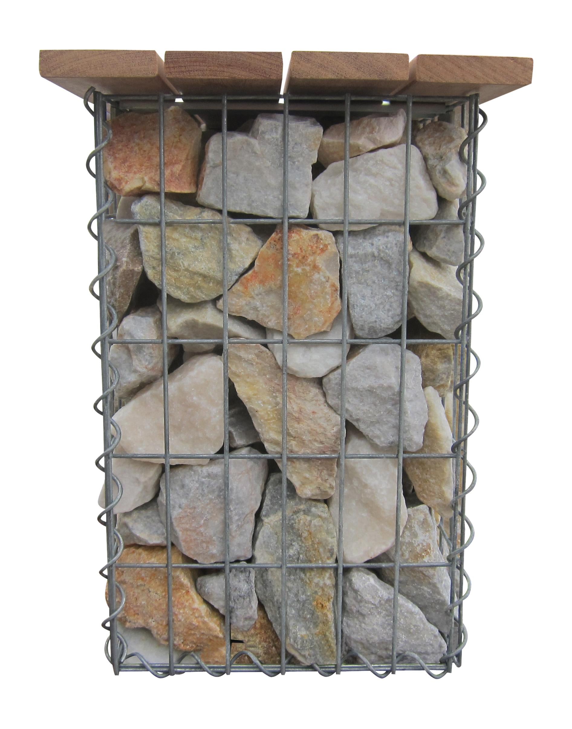 Garden bench spiral gabion CUMARU MW 5 x 10 cm 105 x 50 x 40 cm