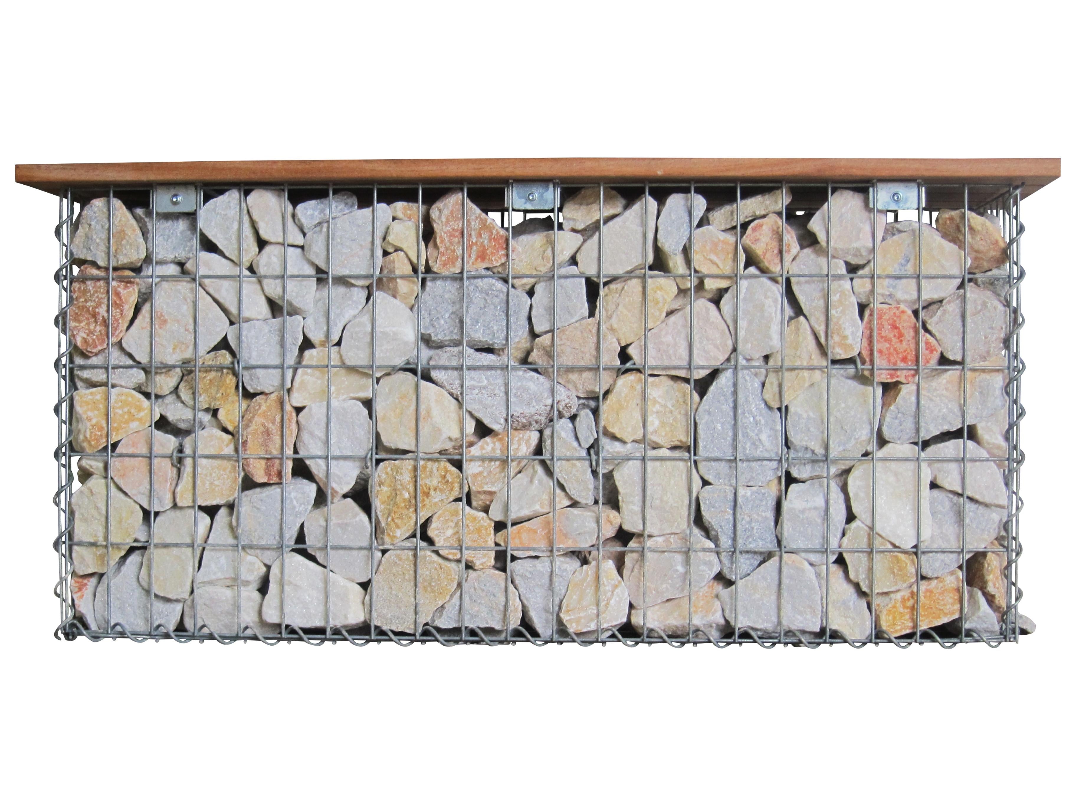 Trädgårdsbänk med spiralformad gabion CUMARU MW 5 x 10 cm 105 x 50 x 40 cm