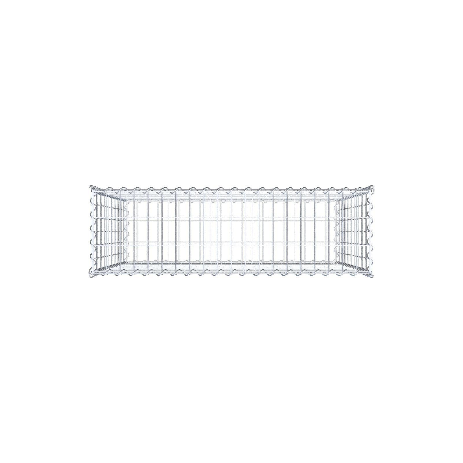 Sats med 2 gabioner 100 cm x 100 cm x 30 cm (L x H x D), maskstorlek 5 x 10 cm, spiral