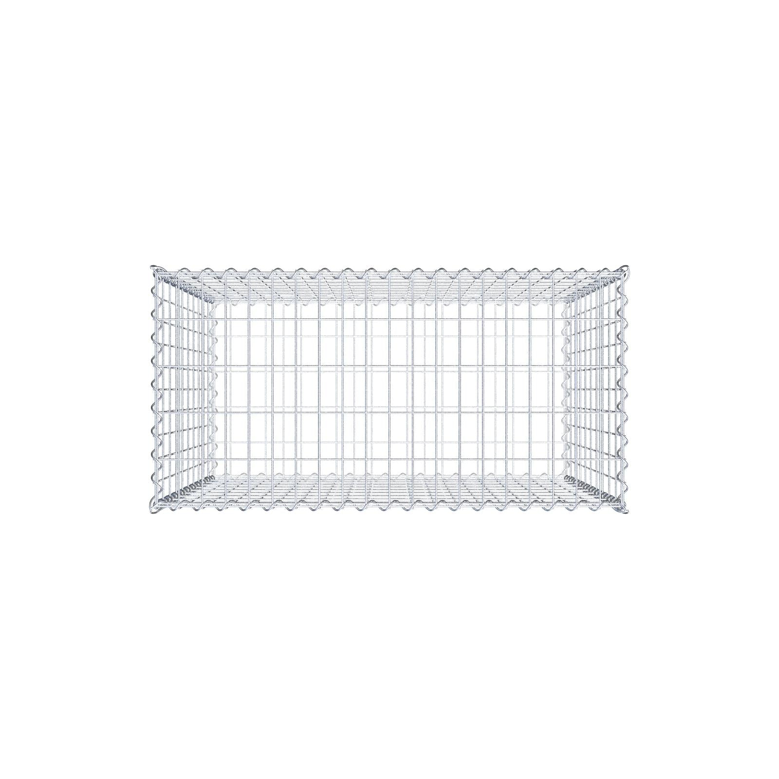 Sats med 2 gabioner 100 cm x 100 cm x 50 cm (L x H x D), maskstorlek 5 x 10 cm, spiral