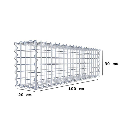 Lot de 2 gabions 100 cm x 30 cm x 20 cm (L x H x P), mailles 5 x 5 cm, spirale