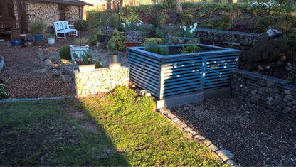 Juego de 2 gaviones de 100 cm x 50 cm x 20 cm (largo x alto x fondo), malla de 5 x 5 cm, en espiral