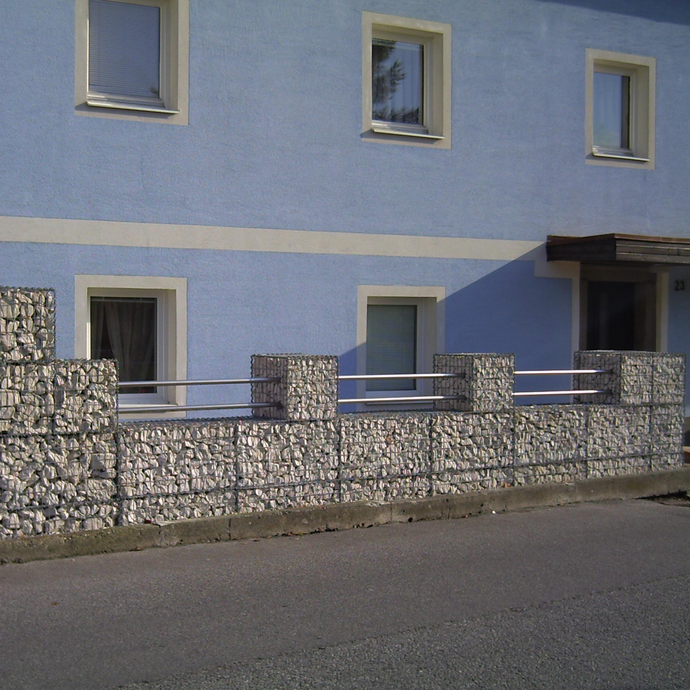 Sats med 2 gabioner 100 cm x 50 cm x 50 cm (L x H x D), maskstorlek 5 x 10 cm, spiral