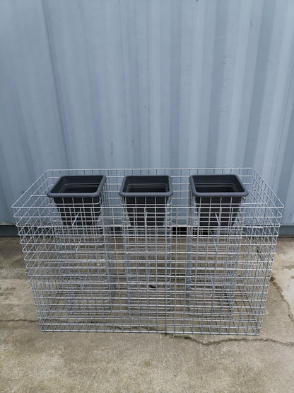 Blomstersøjle, sæt med 3, højde 82 cm, grundflade 127 x 52 cm, størrelse 5 x 5 cm, varmgalvaniseret inkl. potte