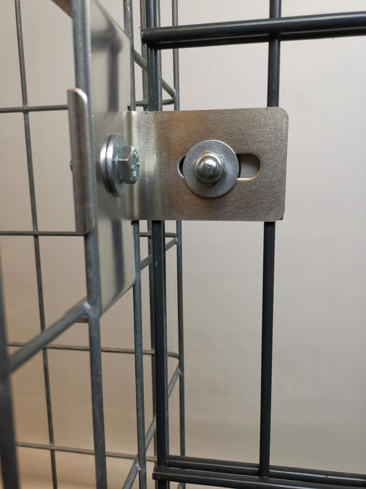 Klem met hekbeugel 5 x 10 cm voor dubbel gaas, aluminium