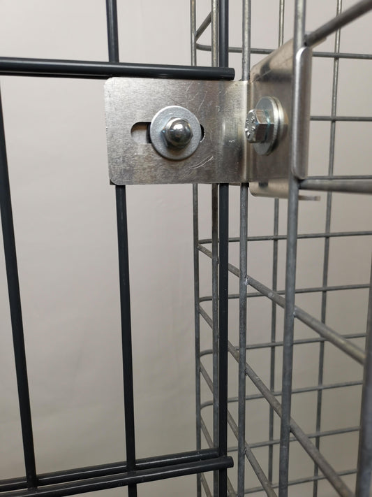 Klem met hekbeugel 5 x 5 cm voor dubbel gaas, aluminium