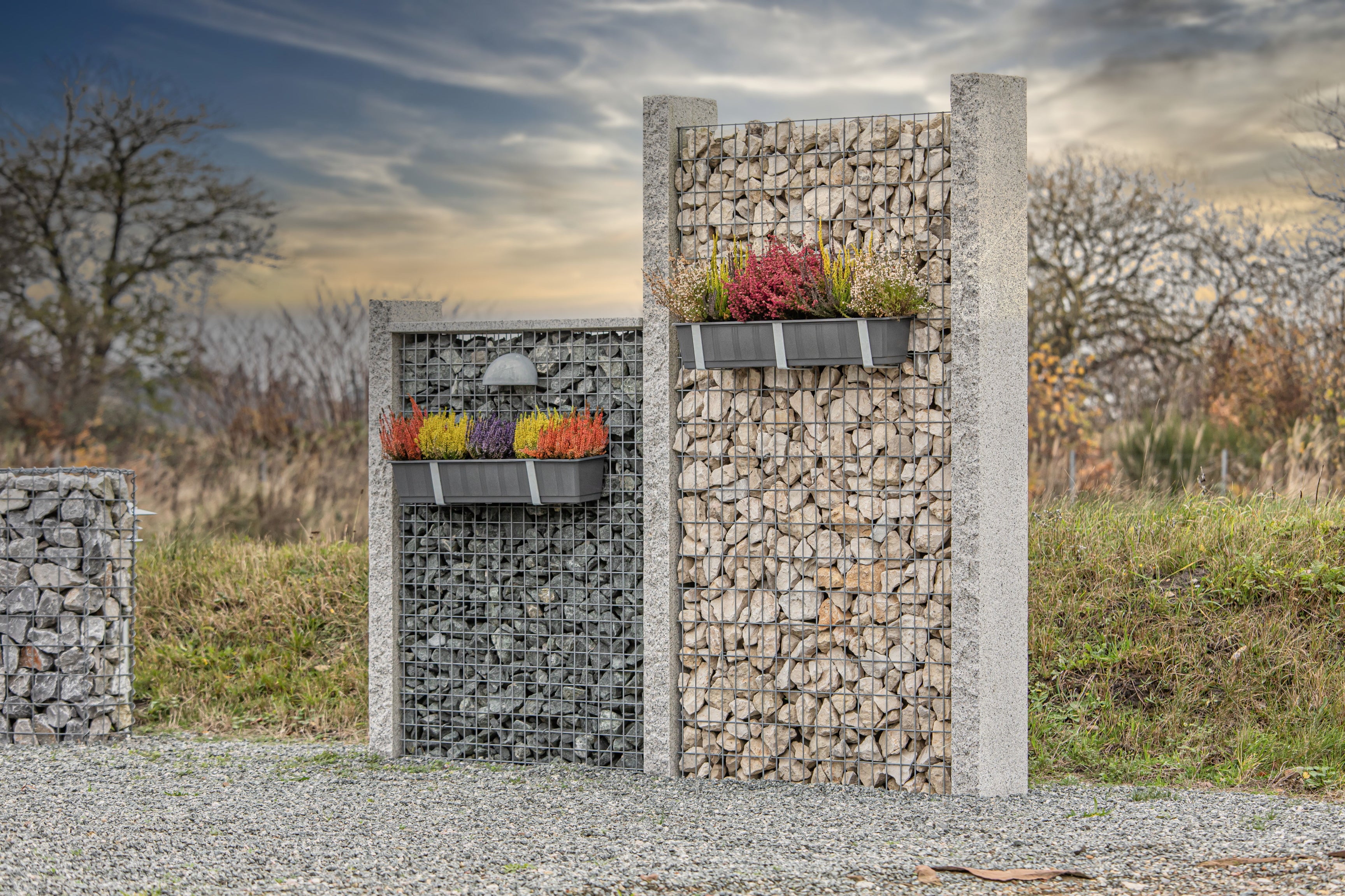 Gabionstaket tillverkat efter mått - maskstorlek 5x10cm