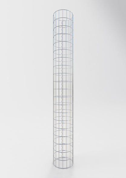 Columna de gaviones redonda 27 cm de diámetro, 200 cm de altura, malla 5 cm x 10 cm