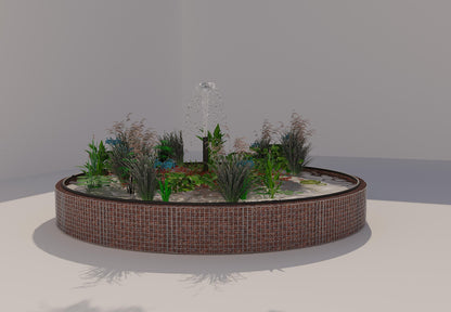 Gabion raised pond round, outer diameter 442 cm, height 50 cm, mesh size 5 x 5 cm, wall thickness 15 cm