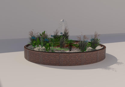 Gabion raised pond round, outer diameter 442 cm, height 50 cm, mesh size 5 x 5 cm, wall thickness 15 cm