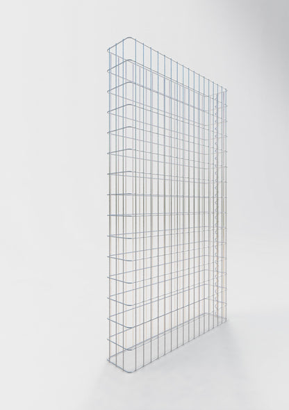 Gabionstängsel längd 87 cm, höjd 200 cm, djup 17 cm, maskstorlek 5 x 10 cm