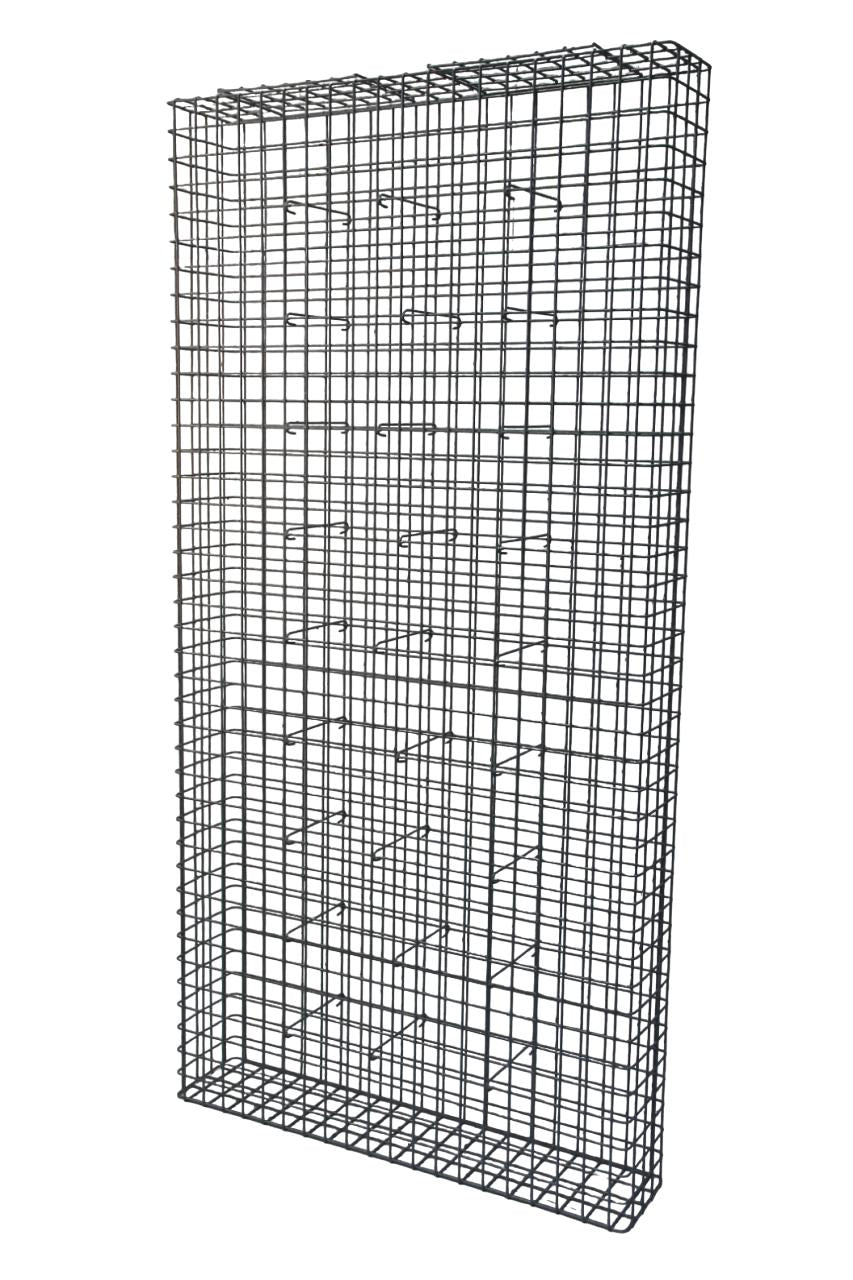 Gabion galvanisé à chaud 102 cm x 202 cm x 22 cm, mailles 5 cm x 5 cm, entièrement soudé