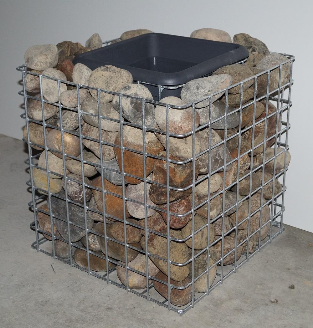 Bloemenzuil Hoogte 42 cm Voet 42 x 42 cm MW 5 x 5 cm, thermisch verzinkt incl. pot