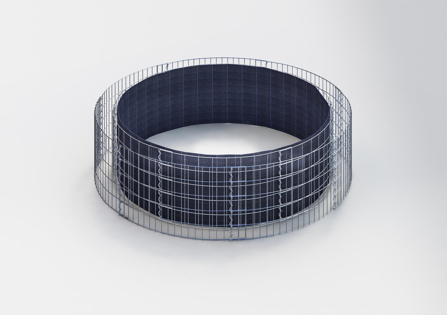 Lecho elevado redondo, diámetro exterior 202 cm, altura 50 cm, malla 5 x 10 cm, espesor de pared 15 cm