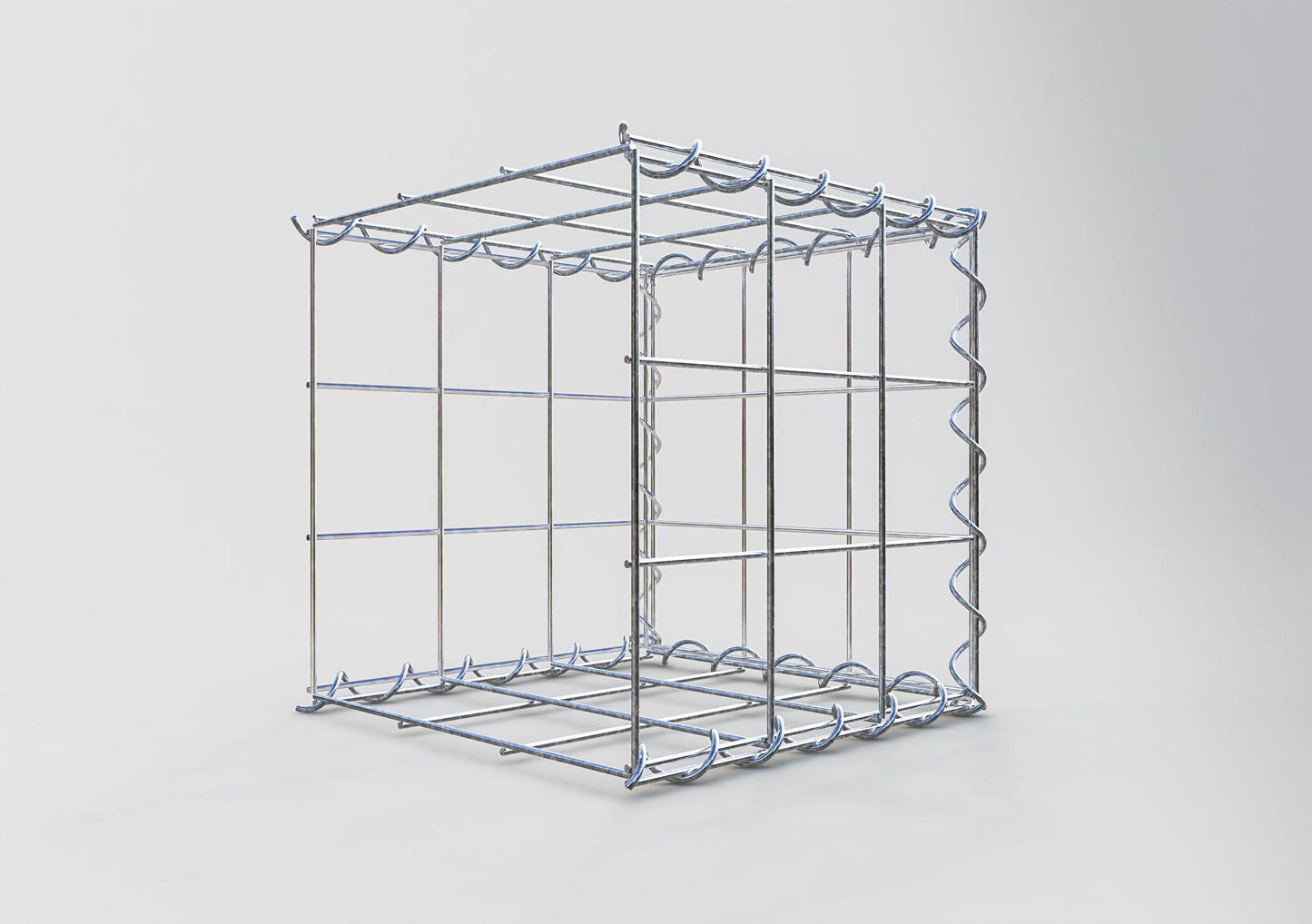 Add-on schanskorf type 2 30 cm x 30 cm x 30 cm (L x H x D), maaswijdte 10 cm x 10 cm, spiraalvormig