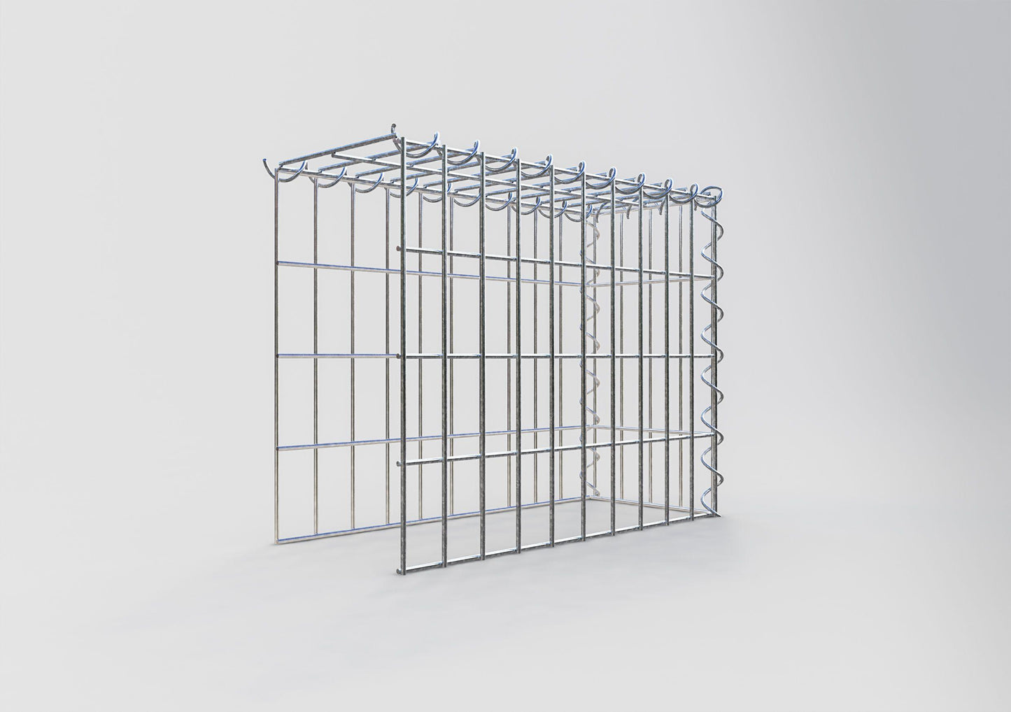 Gabião tipo 4 50 cm x 40 cm x 20 cm (C x A x P), malhagem 5 cm x 10 cm, espiral