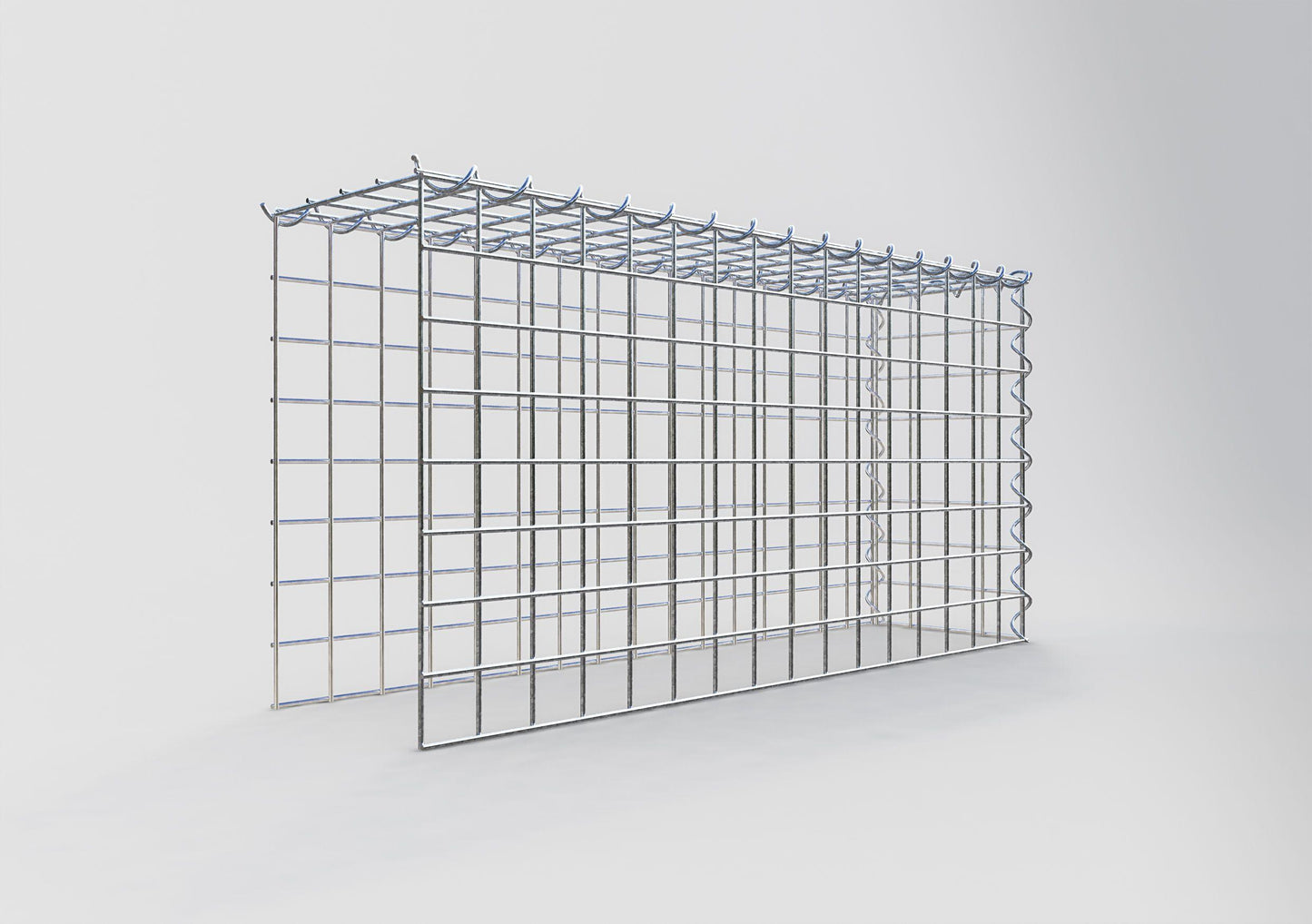 Add-on schanskorf type 4 80 cm x 40 cm x 20 cm (L x H x D), maaswijdte 5 cm x 5 cm, spiraalvormig