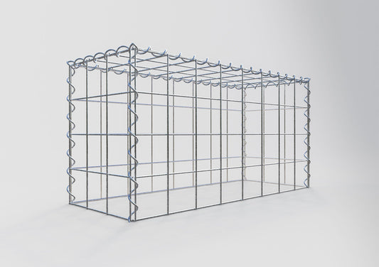 Opvokset gabion type 3 80 cm x 40 cm x 30 cm (L x H x D), maskestørrelse 10 cm x 10 cm, spiral