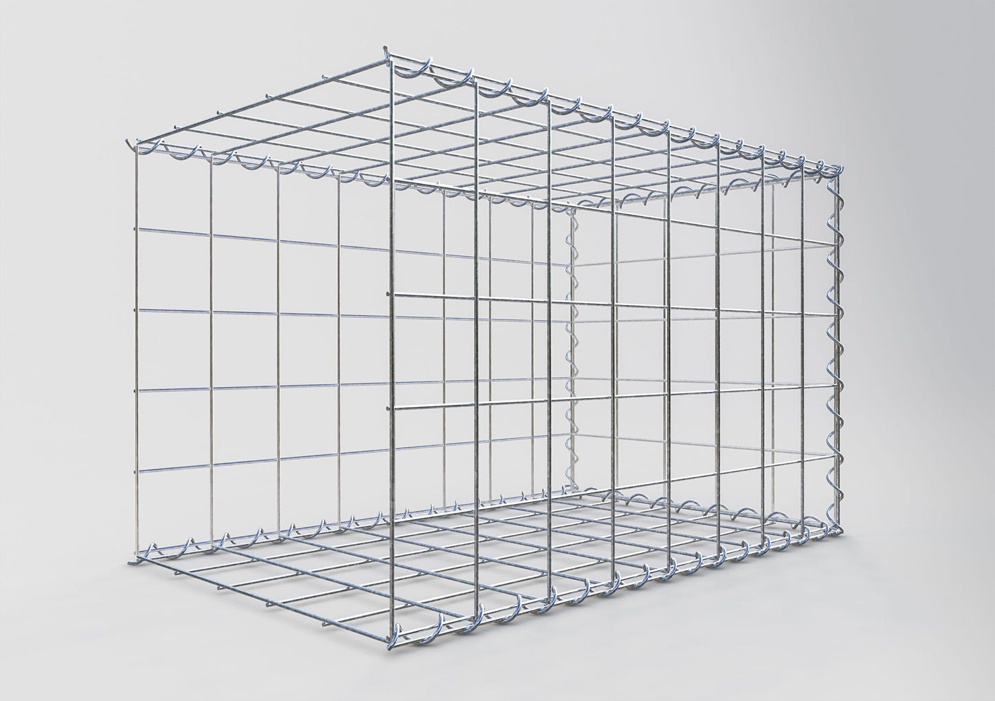 Gabião tipo 2 80 cm x 50 cm x 50 cm (C x A x P), malhagem 10 cm x 10 cm, espiral