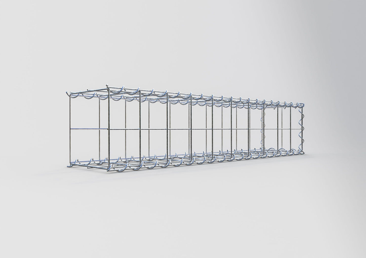 Extra gabion typ 2 100 cm x 20 cm x 20 cm (L x H x D), maskstorlek 10 cm x 10 cm, spiral