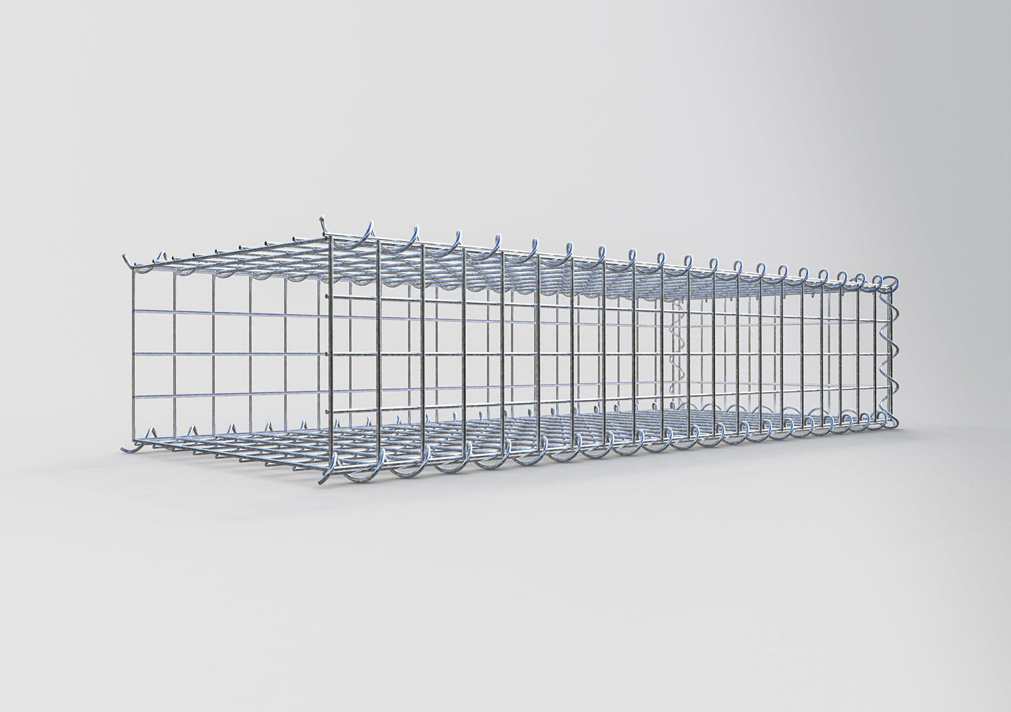 Gabion rapporté type 2 100 cm x 20 cm x 40 cm (L x H x P), mailles 5 cm x 5 cm, spirale