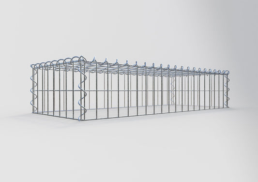 Gabion rapporté type 3 100 cm x 20 cm x 40 cm (L x H x P), mailles 5 cm x 10 cm, spirale