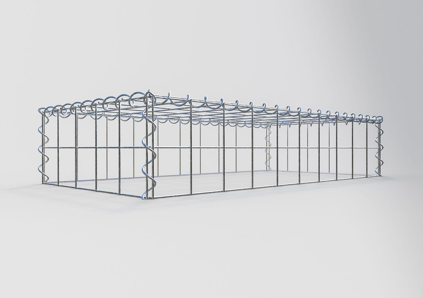 Gabião Tipo 3 100 cm x 20 cm x 50 cm (C x A x P), malhagem 10 cm x 10 cm, espiral