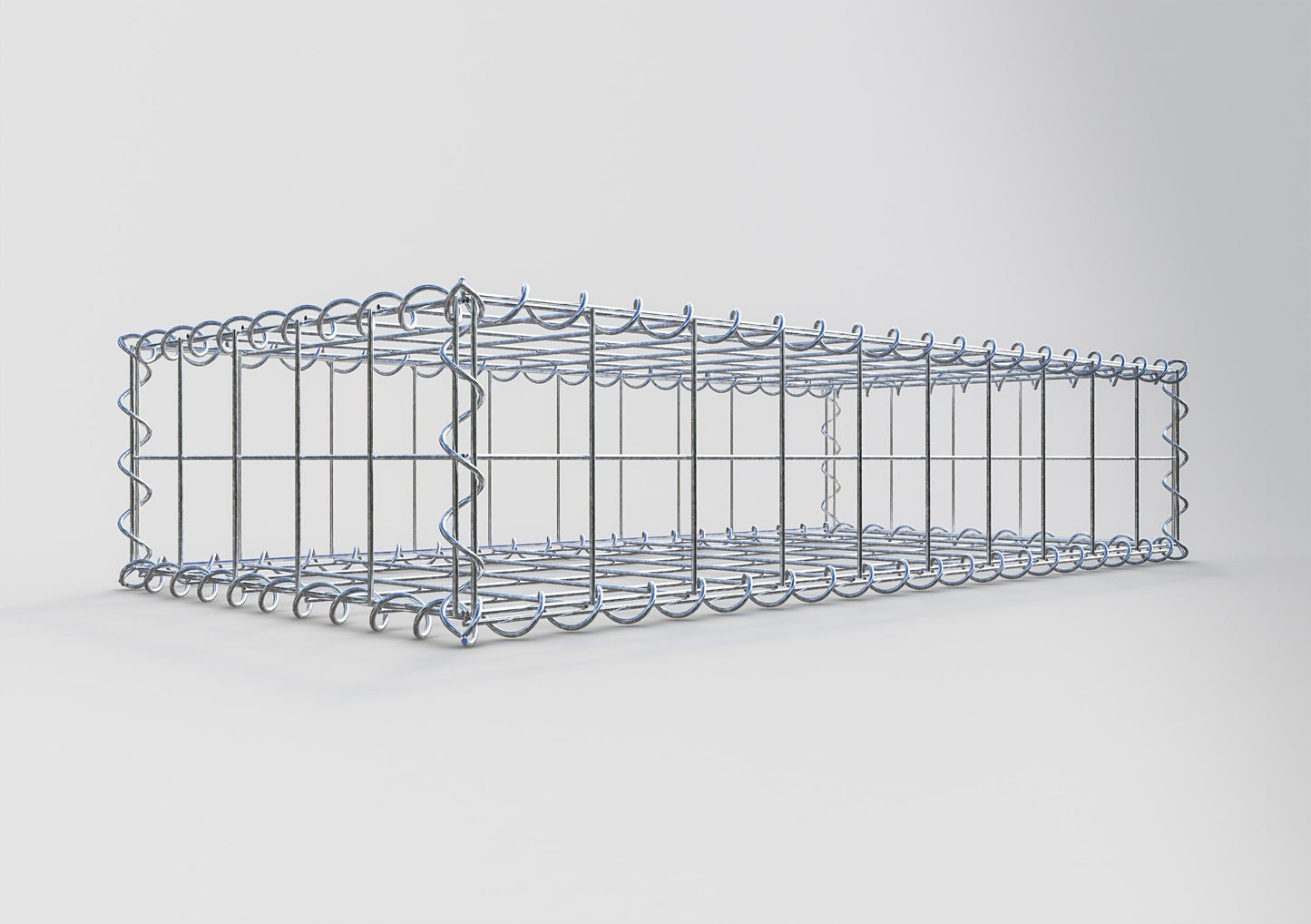 Gabion 100 cm x 20 cm x 50 cm (L x H x P), mailles 10 cm x 10 cm, spirale