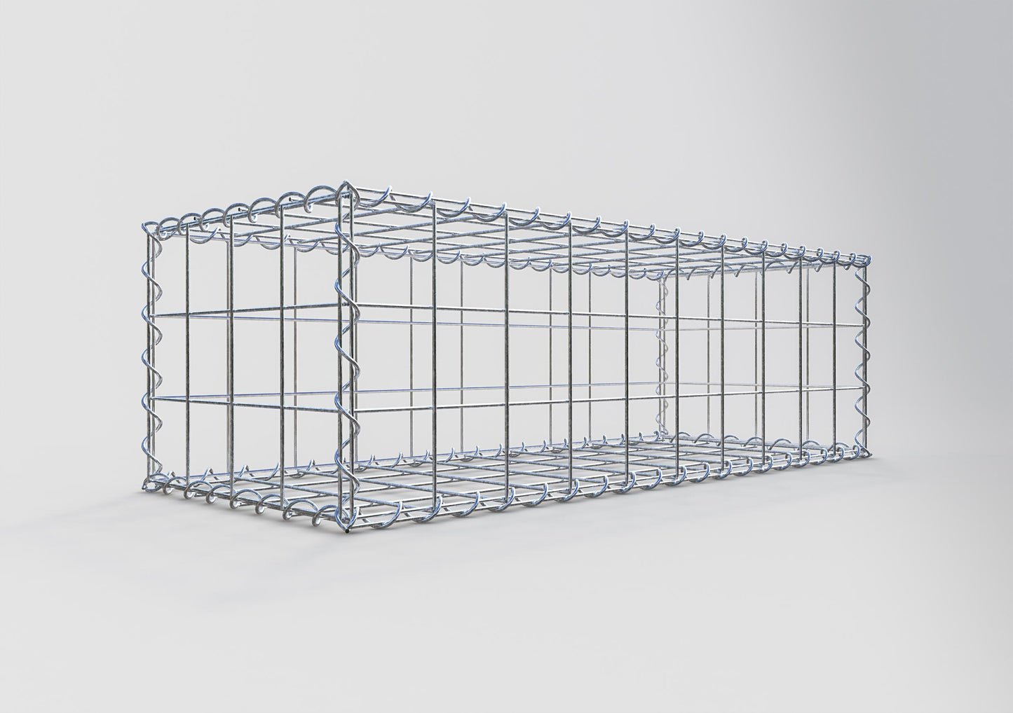 Gavión 100 cm x 30 cm x 40 cm (largo x alto x fondo), malla 10 cm x 10 cm, en espiral