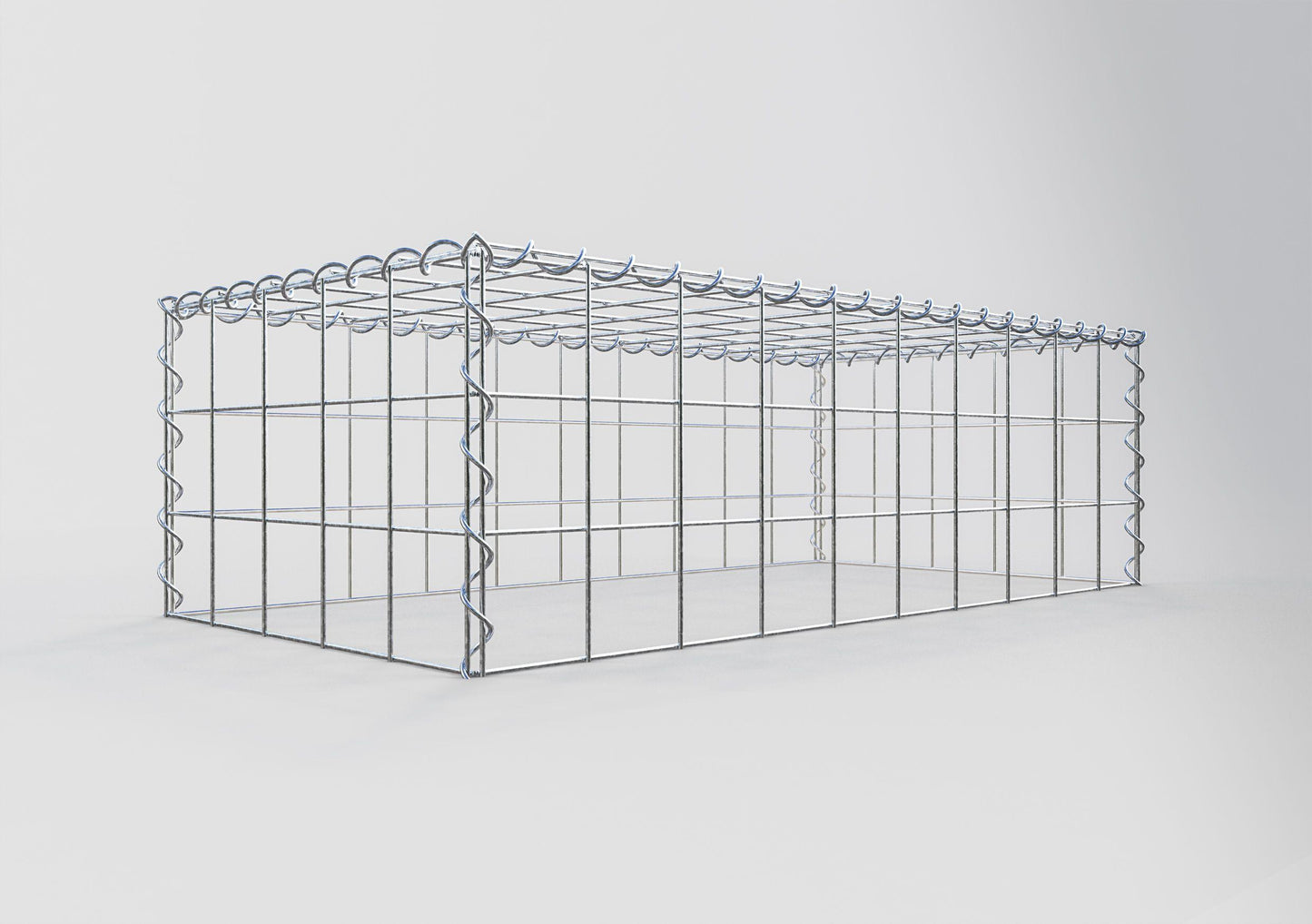 Gabião Tipo 3 100 cm x 30 cm x 50 cm (C x A x P), malhagem 10 cm x 10 cm, espiral