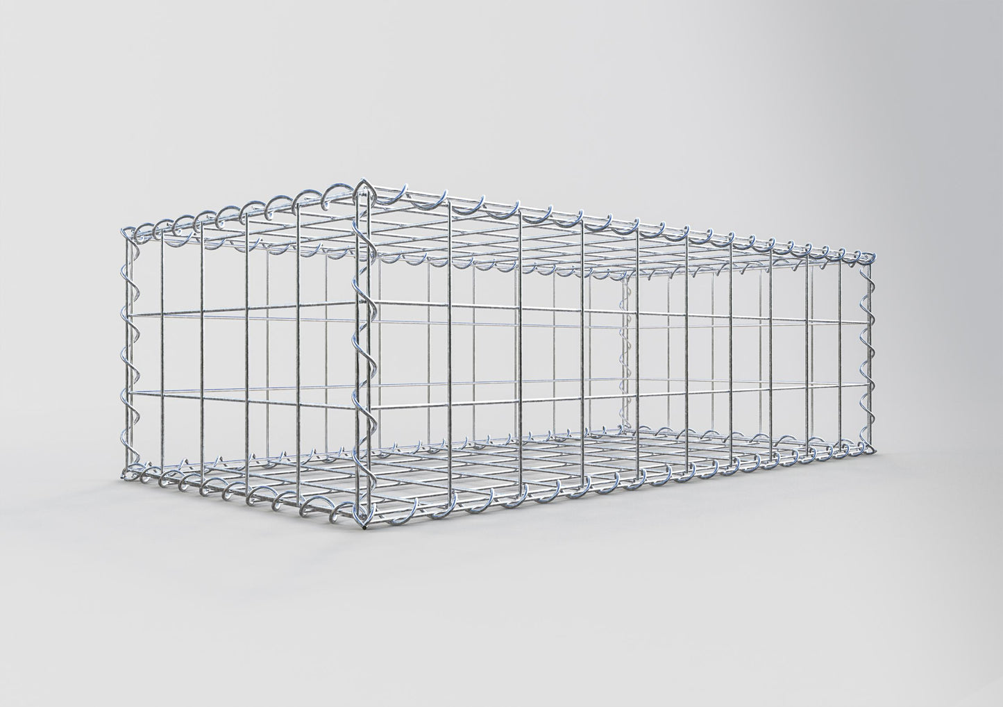 Gabion 100 cm x 30 cm x 50 cm (L x H x D), maskestørrelse 10 cm x 10 cm, spiral