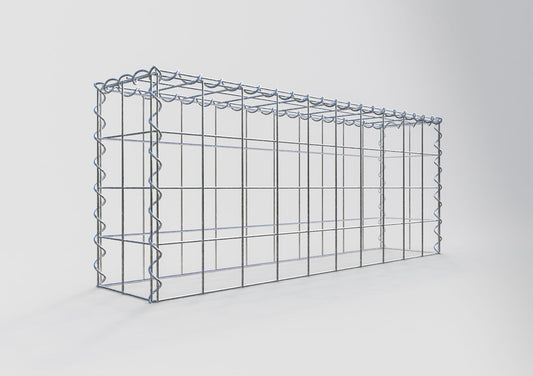 Opvokset gabion type 3 100 cm x 40 cm x 20 cm (L x H x D), maskestørrelse 10 cm x 10 cm, spiral