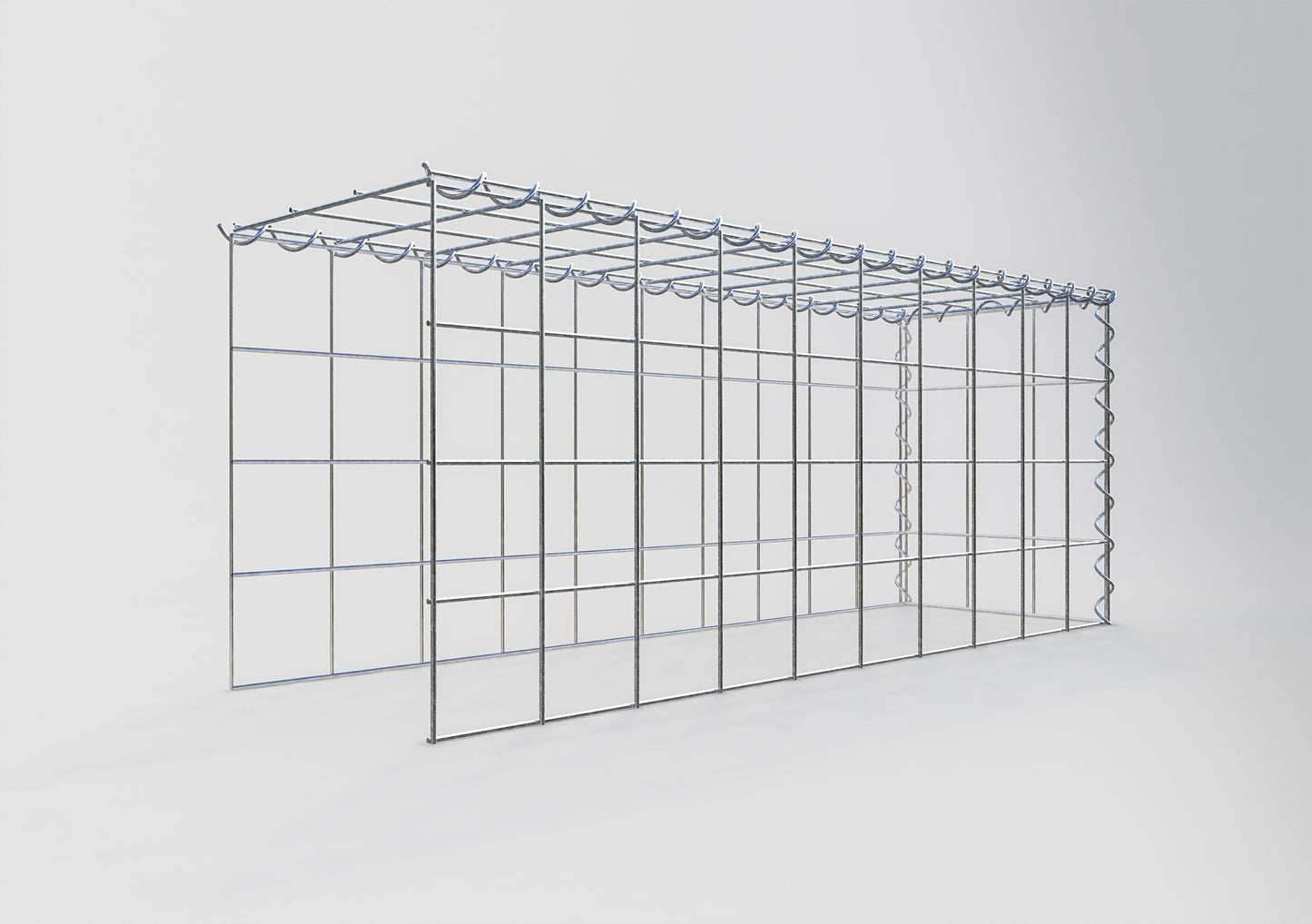 Gabion rapporté type 4 100 cm x 40 cm x 30 cm (L x H x P), mailles 10 cm x 10 cm, spirale