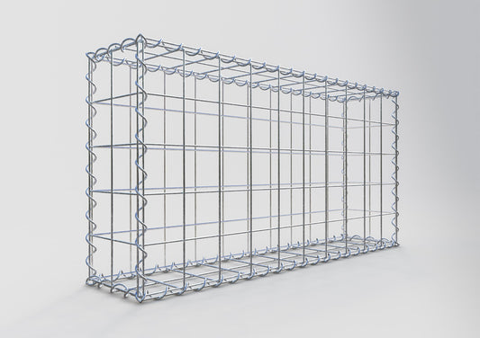 Schanskorf 100 cm x 50 cm x 20 cm (L x H x D), maaswijdte 10 cm x 10 cm, spiraalvormig