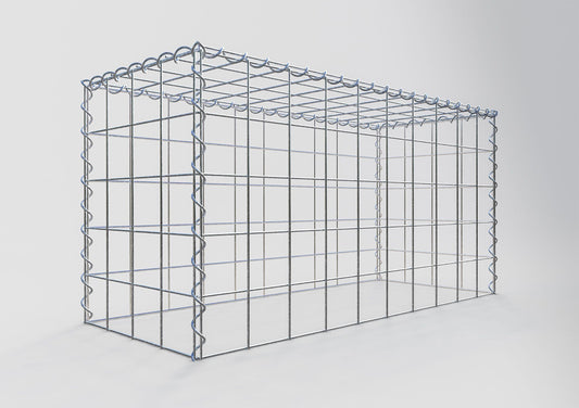 Gabion rapporté type 3 100 cm x 50 cm x 40 cm (L x H x P), mailles 10 cm x 10 cm, spirale