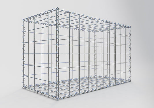 Schanskorf 100 cm x 60 cm x 50 cm (L x H x D), maaswijdte 10 cm x 10 cm, spiraalvormig