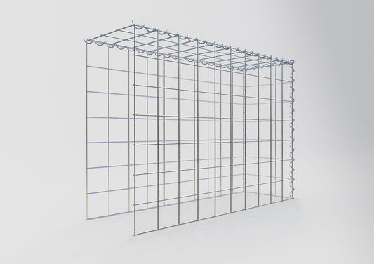 Opvokset gabion type 4 100 cm x 70 cm x 30 cm (L x H x D), maskestørrelse 10 cm x 10 cm, spiral