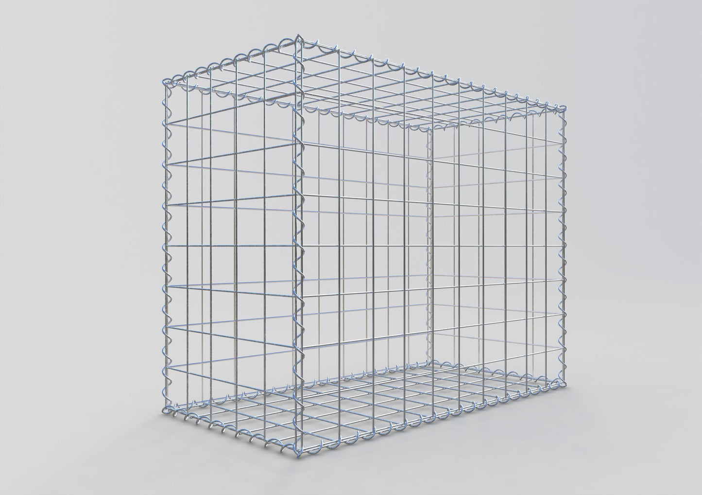 Gabião 100 cm x 80 cm x 50 cm (C x A x P), malhagem 10 cm x 10 cm, espiral