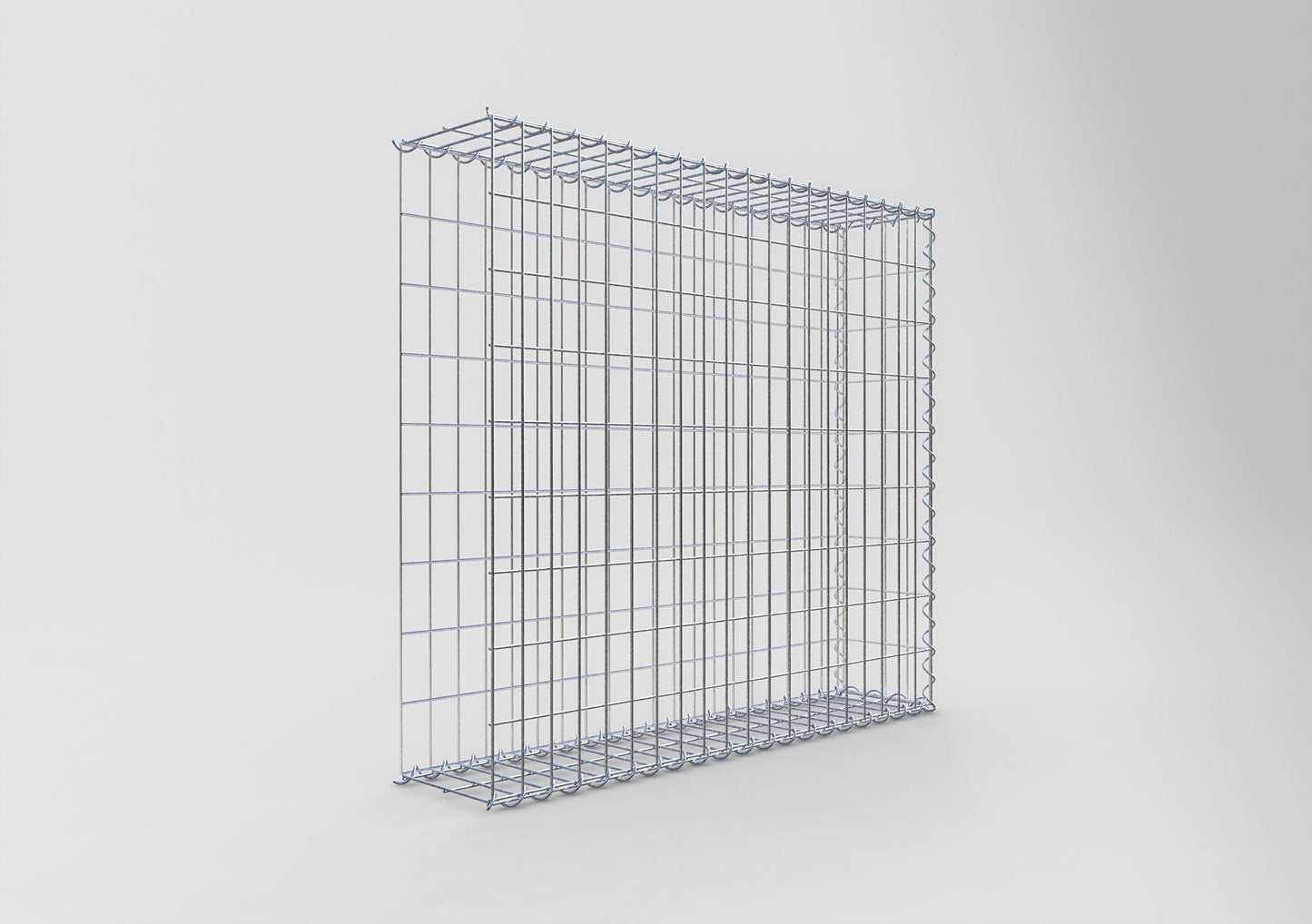 Gabião Tipo 2 100 cm x 90 cm x 20 cm (C x A x P), malhagem 5 cm x 10 cm, espiral