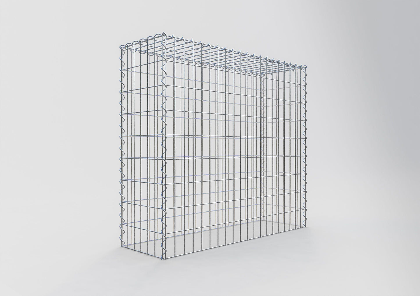 Gabião Tipo 3 100 cm x 90 cm x 30 cm (C x A x P), malhagem 5 cm x 10 cm, espiral