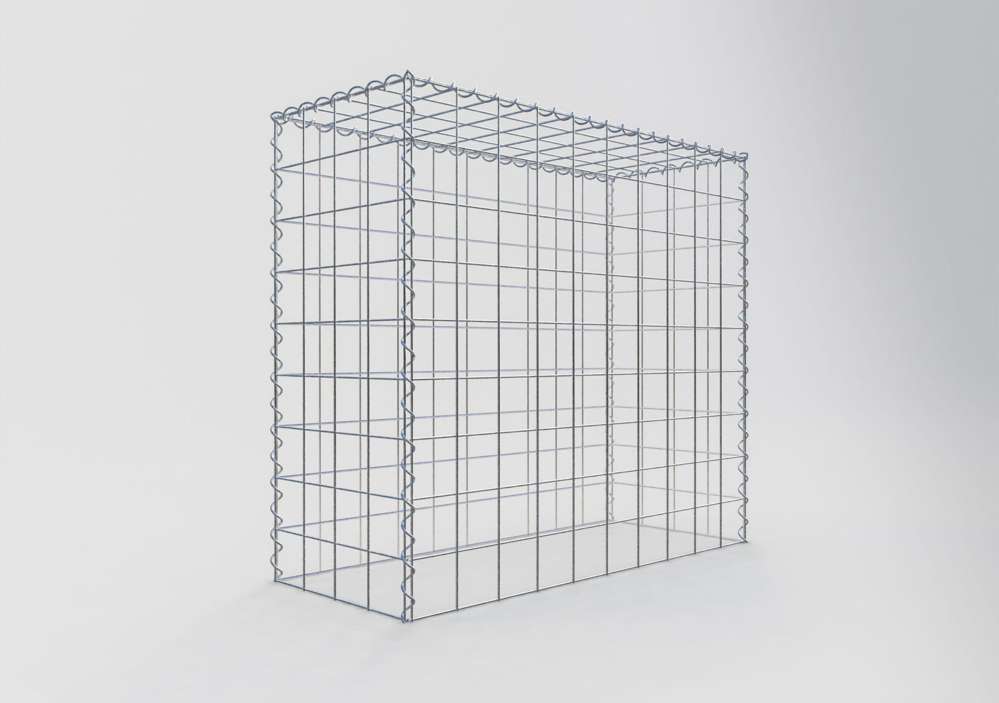 Gabião Tipo 3 100 cm x 90 cm x 40 cm (C x A x P), malhagem 10 cm x 10 cm, espiral